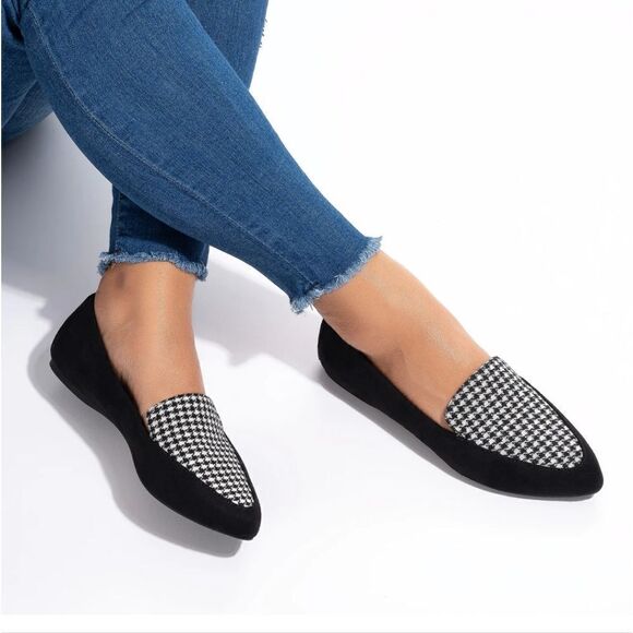 Essex Lane Shoes - NWOB Essex Lane El-aleanor Suede and Houndstooth loaders